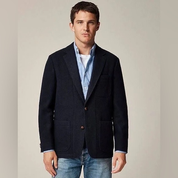 J Crew Jacket Men Size 36 Navy Crosby Sportsman Wool BlazerOld Money - Picture 14 of 14